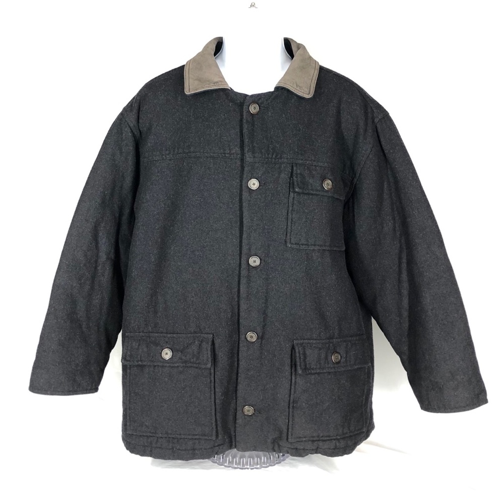 💥GH Bass Wool Barn Coat Jacket Medium Black Lined